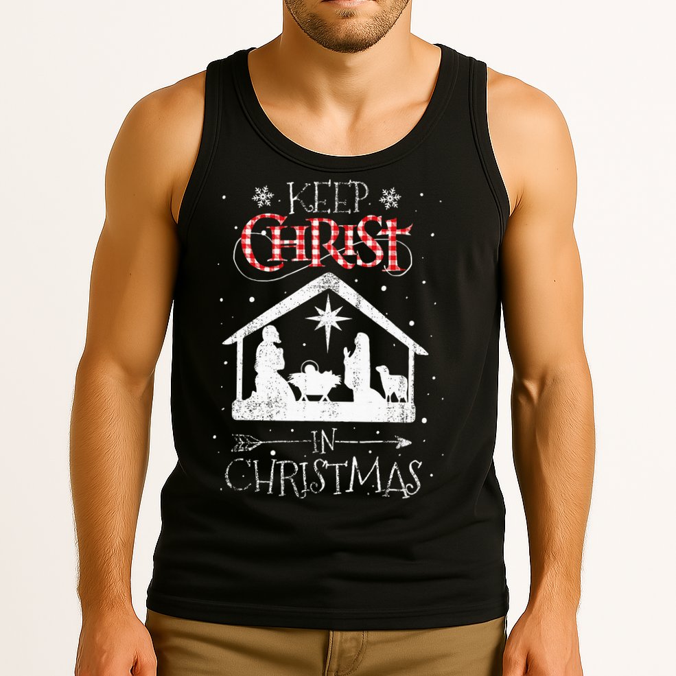 Keep Christ In Christmas Nativity Jesus Christian Christmas Tank Top