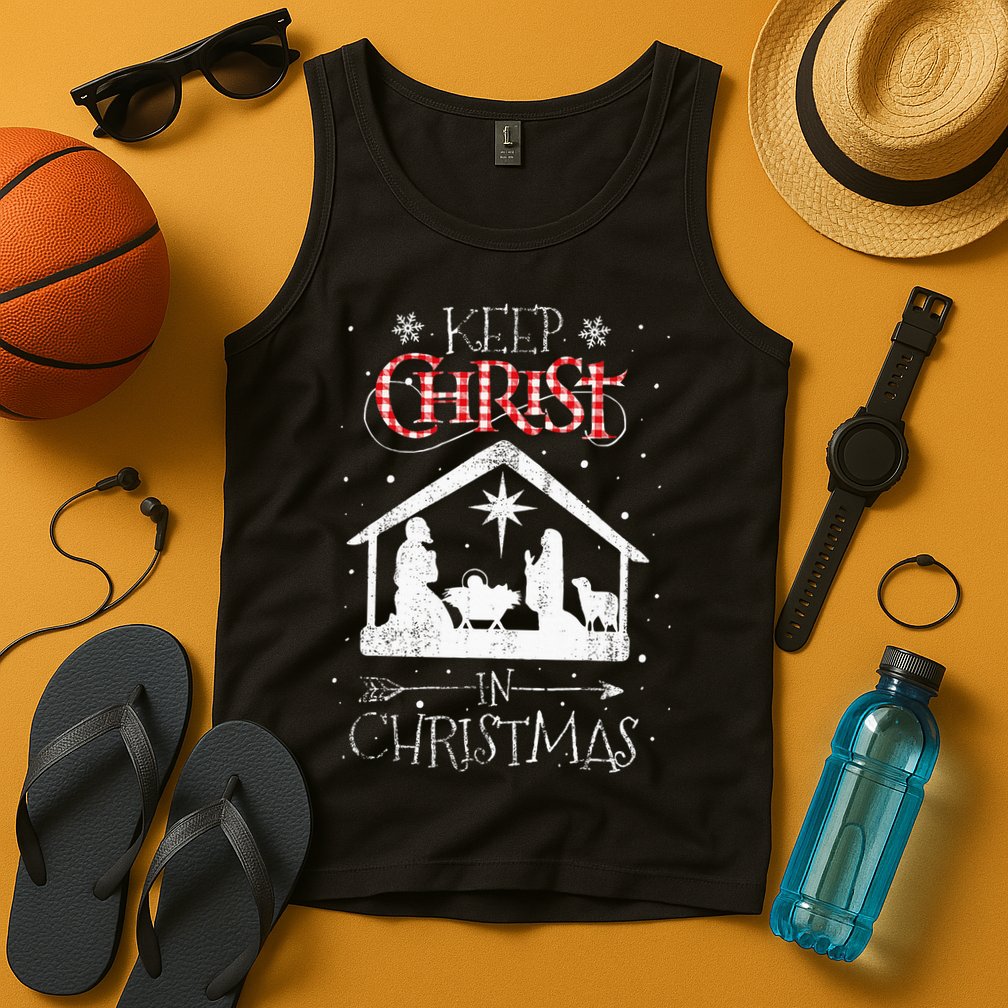Keep Christ In Christmas Nativity Jesus Christian Christmas Tank Top