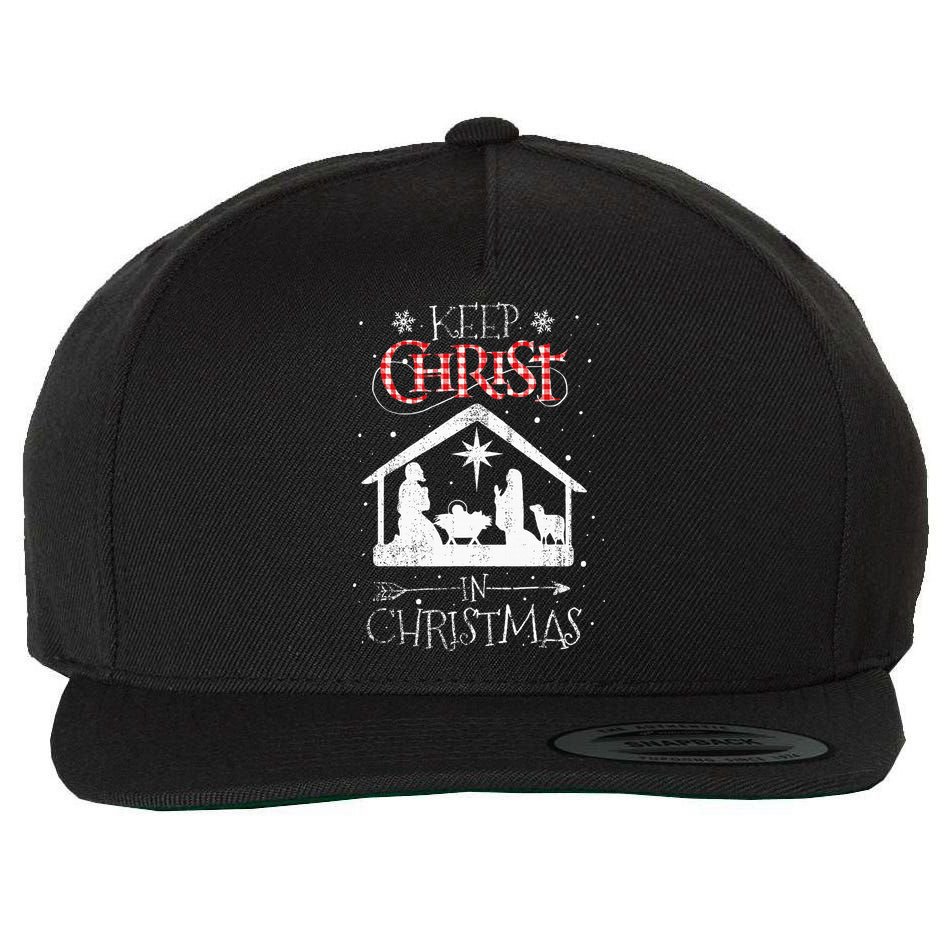 Keep Christ In Christmas Nativity Jesus Christian Christmas Wool Snapback Cap