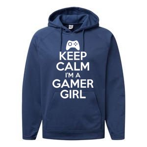 Keep Calm Im A Gamer Gift Performance Fleece Hoodie