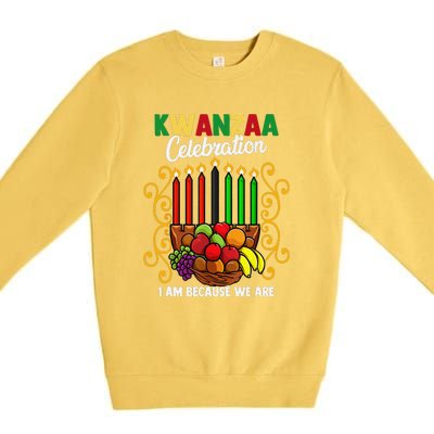 Kwanzaa Celebration I Am Because We Are Happy Kwanzaa Premium Crewneck Sweatshirt