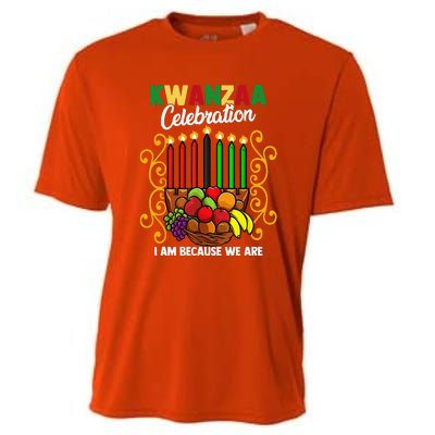 Kwanzaa Celebration I Am Because We Are Happy Kwanzaa Cooling Performance Crew T-Shirt