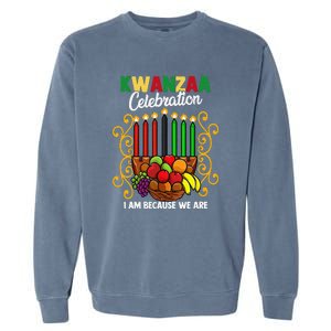 Kwanzaa Celebration I Am Because We Are Happy Kwanzaa Garment-Dyed Sweatshirt