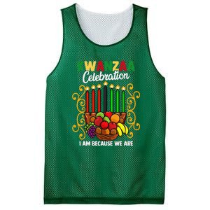 Kwanzaa Celebration I Am Because We Are Happy Kwanzaa Mesh Reversible Basketball Jersey Tank