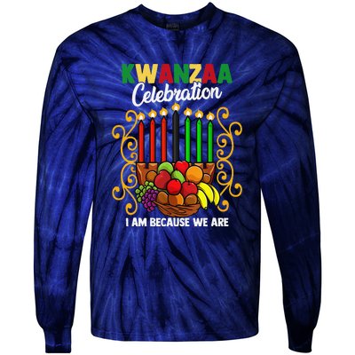 Kwanzaa Celebration I Am Because We Are Happy Kwanzaa Tie-Dye Long Sleeve Shirt