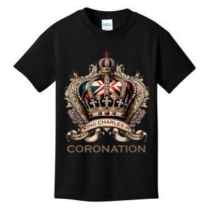 King Charles III British Monarch Royal Coronation Design Kids T-Shirt