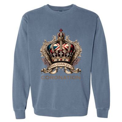 King Charles III British Monarch Royal Coronation Design Garment-Dyed Sweatshirt