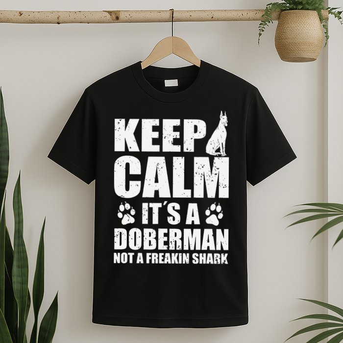 Keep Calm It's A Doberman Not A Freakin' Shark Dog T-Shirt