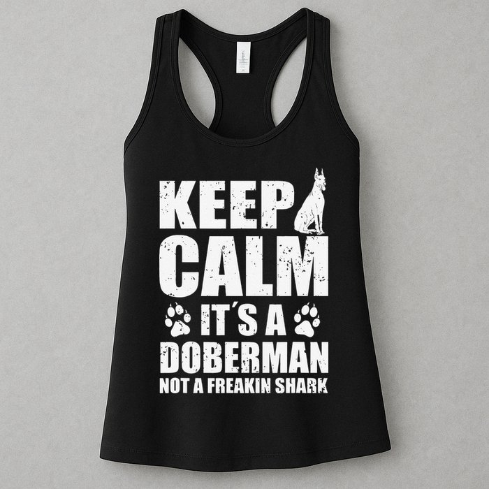 Keep Calm It's A Doberman Not A Freakin' Shark Dog Womens Tank Top