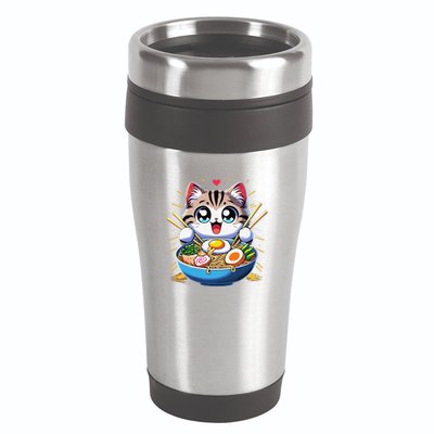 Kawaii Cat Japanese Anime Manga Cat Ramen 16oz Travel Tumbler
