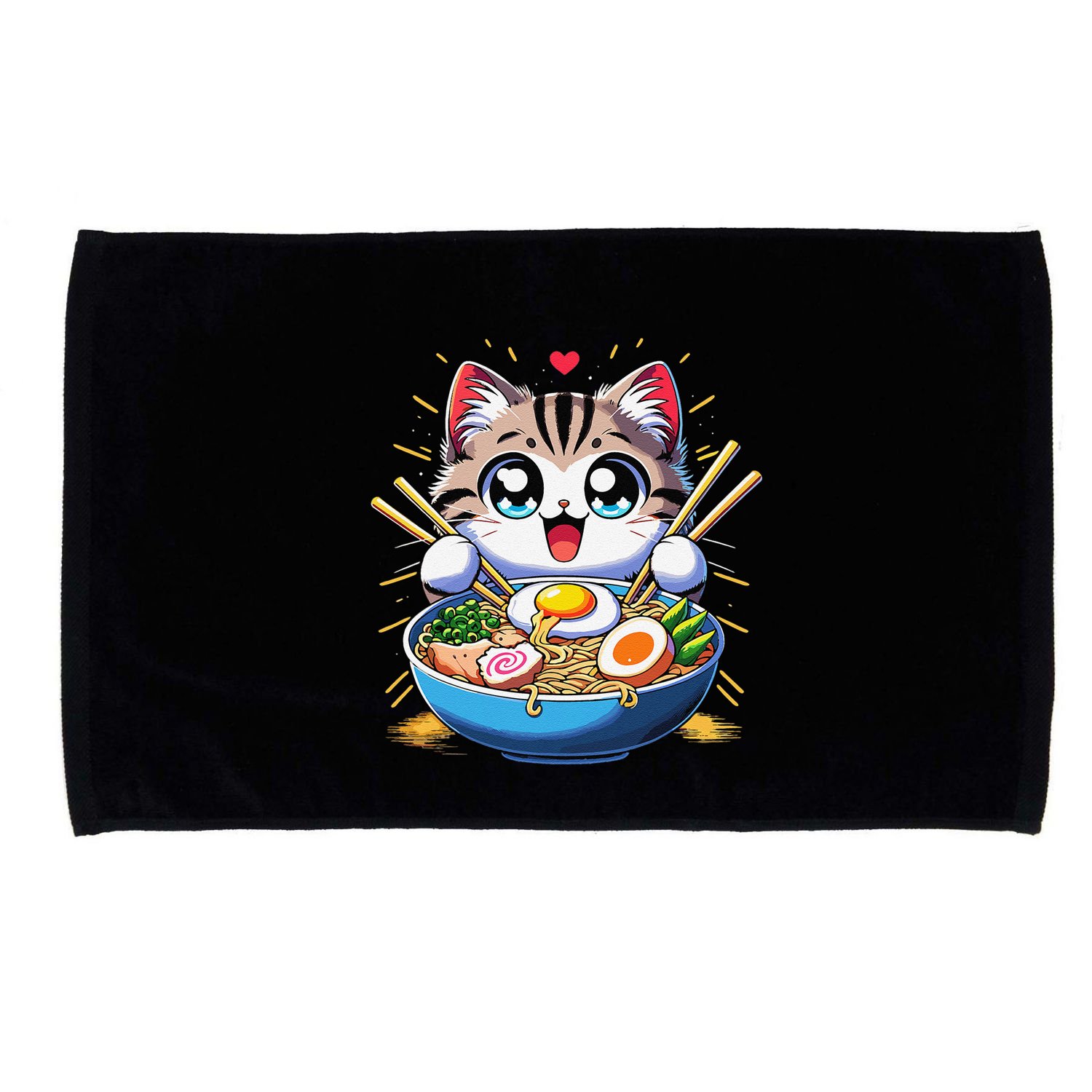 Kawaii Cat Japanese Anime Manga Cat Ramen Microfiber Hand Towel