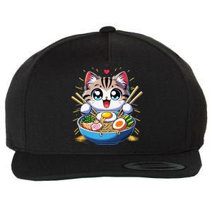 Kawaii Cat Japanese Anime Manga Cat Ramen Wool Snapback Cap