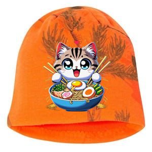 Kawaii Cat Japanese Anime Manga Cat Ramen Kati - Camo Knit Beanie