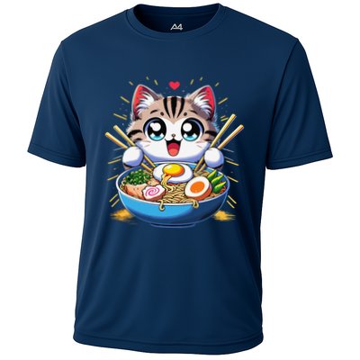Kawaii Cat Japanese Anime Manga Cat Ramen Performance Shirt