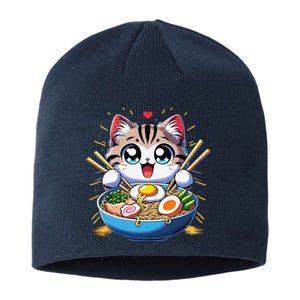 Kawaii Cat Japanese Anime Manga Cat Ramen Sustainable Beanie