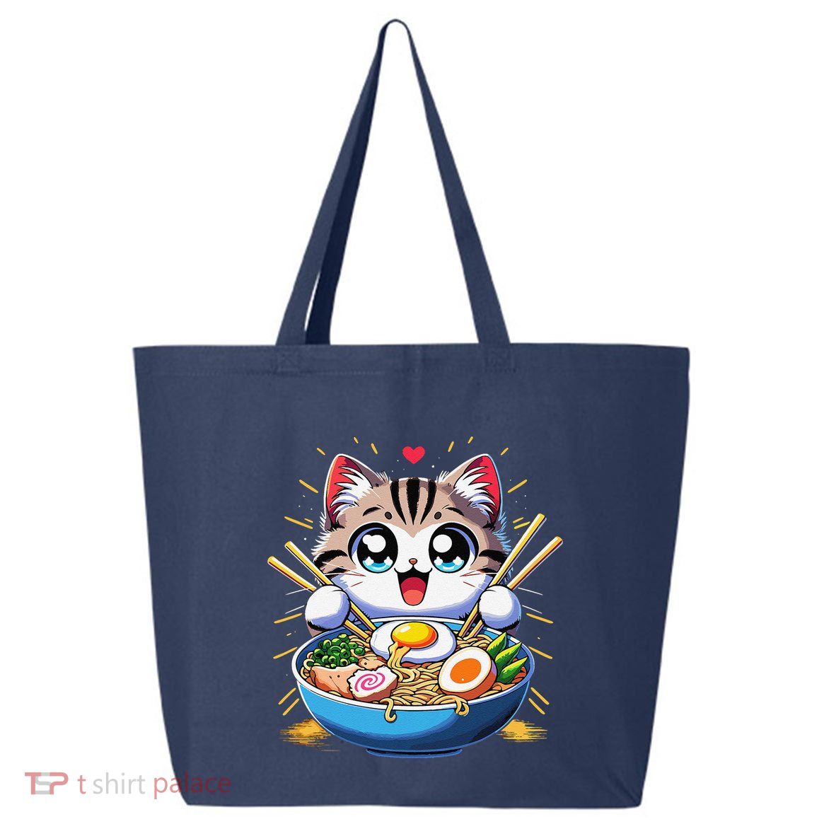 Kawaii Cat Japanese Anime Manga Cat Ramen 25L Jumbo Tote