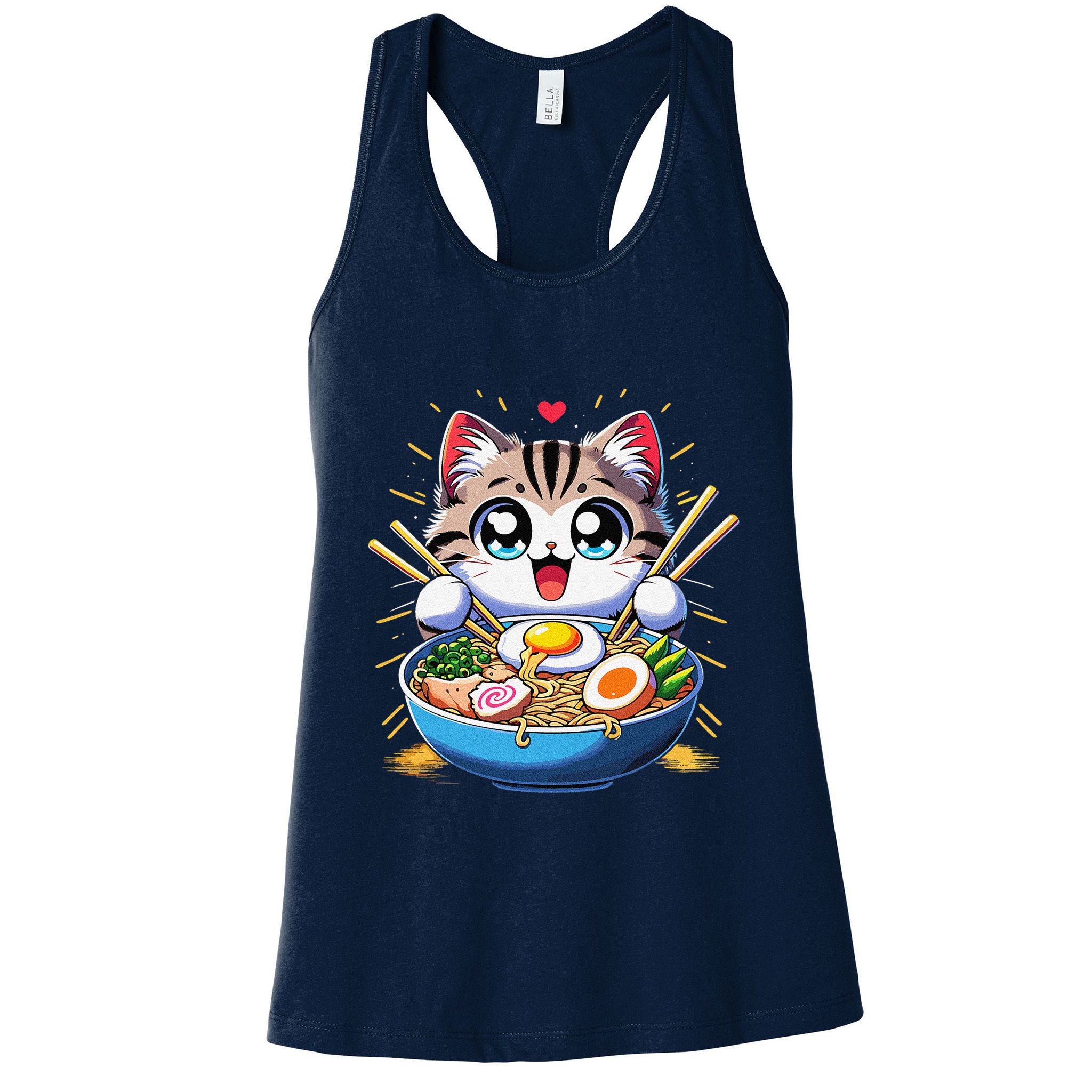 Kawaii Cat Japanese Anime Manga Cat Ramen Womens Tank Top