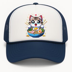 Kawaii Cat Japanese Anime Manga Cat Ramen Trucker Hat