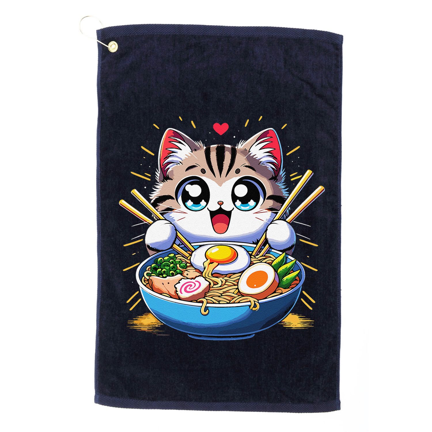 Kawaii Cat Japanese Anime Manga Cat Ramen Golf Towel