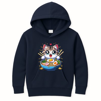 Kawaii Cat Japanese Anime Manga Cat Ramen Kids Hoodie