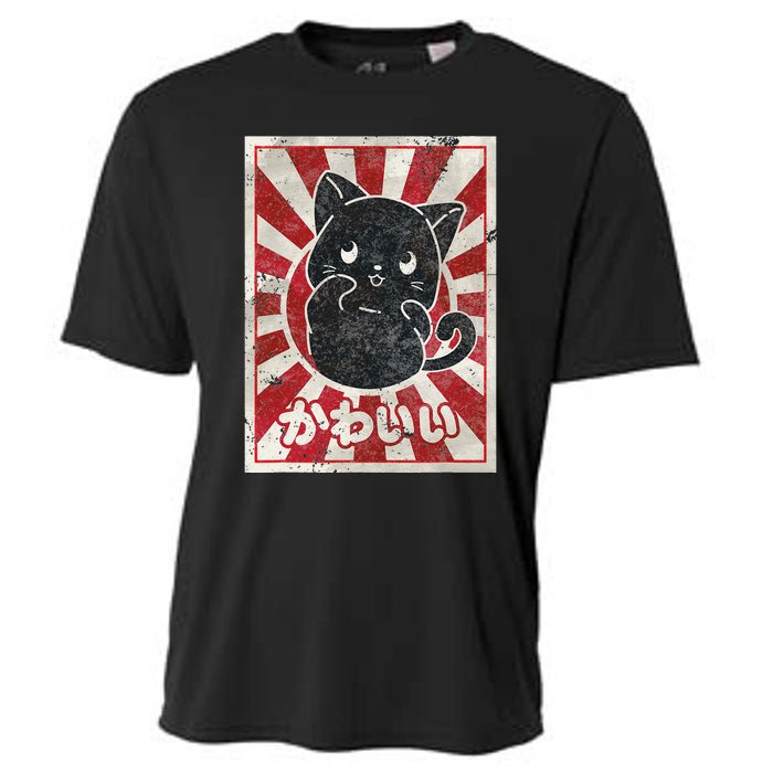 Kawaii cat Japanese black anime cat lover Cooling Performance Crew T-Shirt