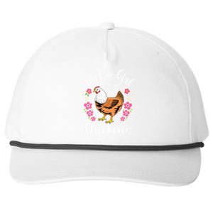 Kids Chicken Just A Girl Who Loves Chickens Snapback Five-Panel Rope Hat