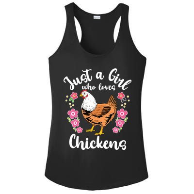 Kids Chicken Just A Girl Who Loves Chickens Ladies PosiCharge Competitor Racerback Tank