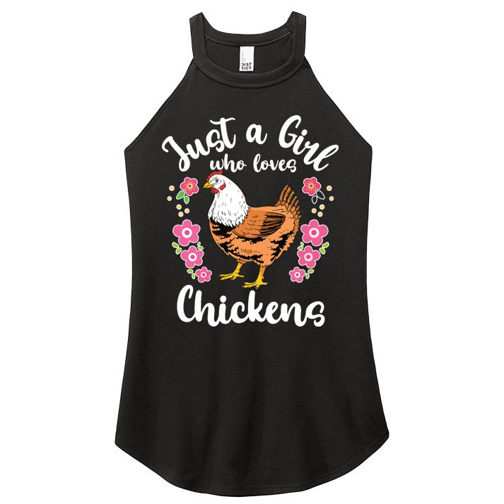 Kids Chicken Just A Girl Who Loves Chickens Women's Perfect Tri Rocker Tank