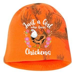 Kids Chicken Just A Girl Who Loves Chickens Kati - Camo Knit Beanie