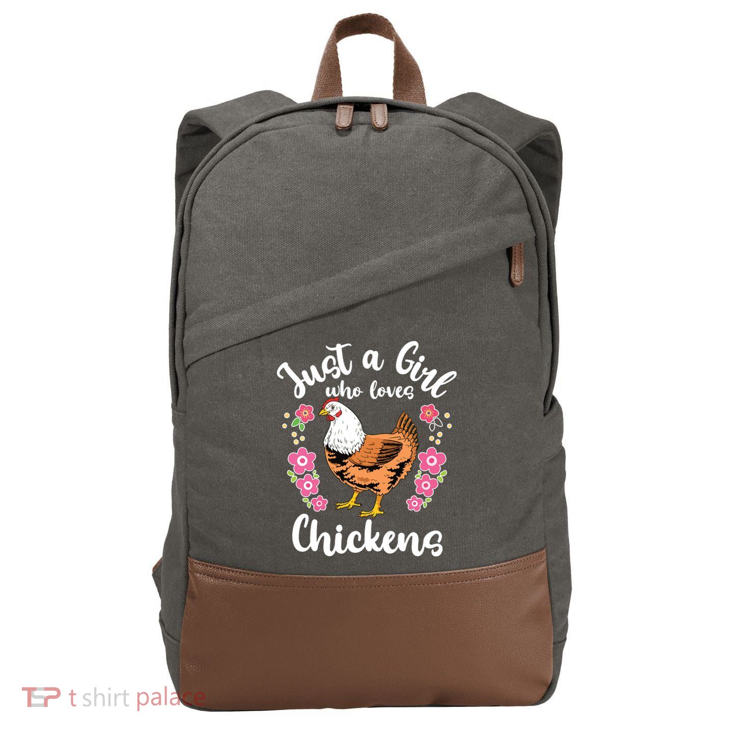 Kids Chicken Just A Girl Who Loves Chickens Cotton Canvas Backpack