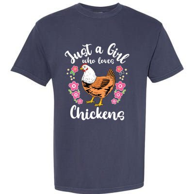 Kids Chicken Just A Girl Who Loves Chickens Garment-Dyed Heavyweight T-Shirt