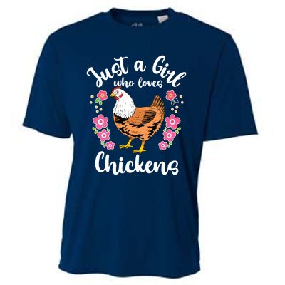 Kids Chicken Just A Girl Who Loves Chickens Cooling Performance Crew T-Shirt