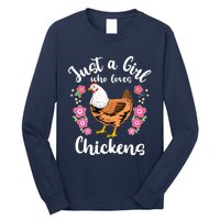 Kids Chicken Just A Girl Who Loves Chickens Long Sleeve Shirt