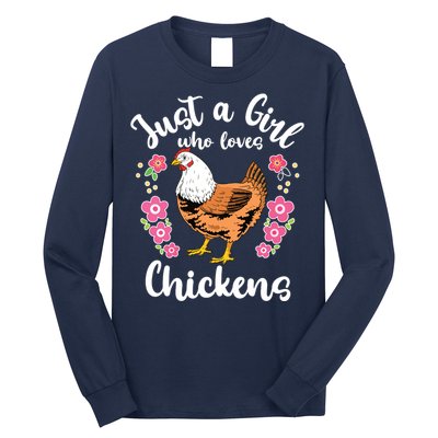 Kids Chicken Just A Girl Who Loves Chickens Long Sleeve Shirt