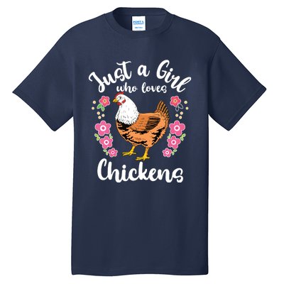 Kids Chicken Just A Girl Who Loves Chickens Tall T-Shirt