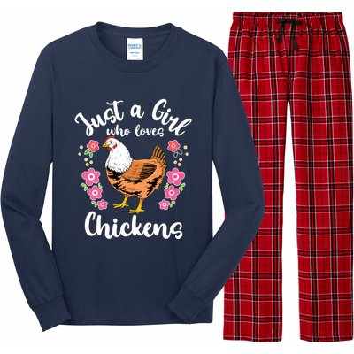 Kids Chicken Just A Girl Who Loves Chickens Long Sleeve Pajama Set