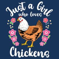 Kids Chicken Just A Girl Who Loves Chickens Flat Bill Trucker Hat