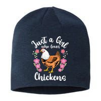 Kids Chicken Just A Girl Who Loves Chickens Sustainable Beanie