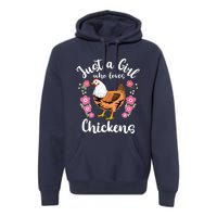 Kids Chicken Just A Girl Who Loves Chickens Premium Hoodie