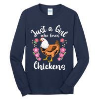 Kids Chicken Just A Girl Who Loves Chickens Tall Long Sleeve T-Shirt