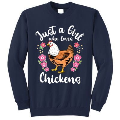 Kids Chicken Just A Girl Who Loves Chickens Tall Sweatshirt