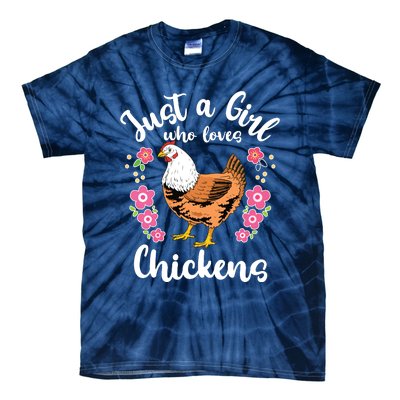 Kids Chicken Just A Girl Who Loves Chickens Tie-Dye T-Shirt