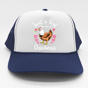 Kids Chicken Just A Girl Who Loves Chickens Trucker Hat