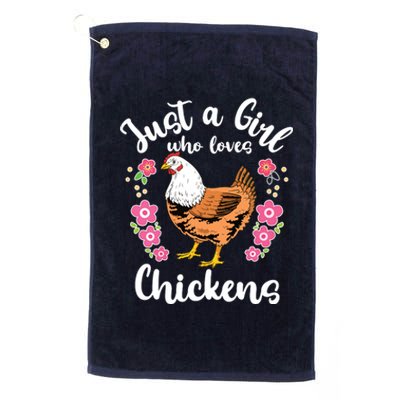 Kids Chicken Just A Girl Who Loves Chickens Platinum Collection Golf Towel