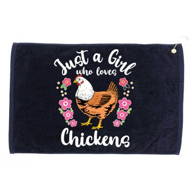 Kids Chicken Just A Girl Who Loves Chickens Grommeted Golf Towel