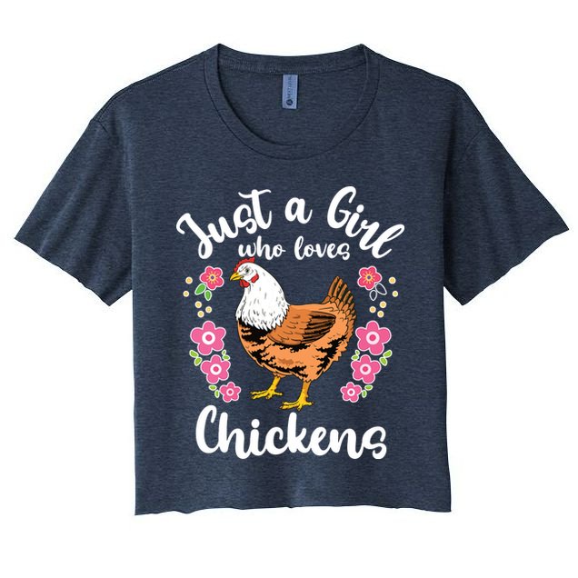 Kids Chicken Just A Girl Who Loves Chickens Crop Top
