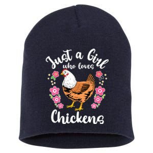 Kids Chicken Just A Girl Who Loves Chickens Short Acrylic Beanie