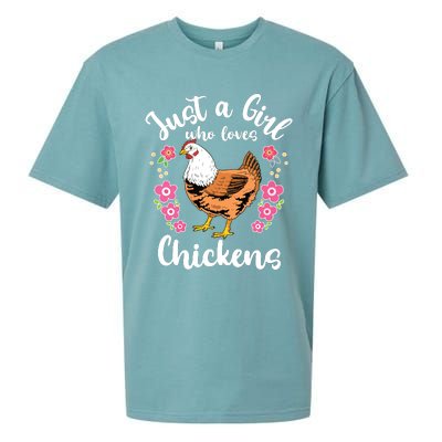 Kids Chicken Just A Girl Who Loves Chickens Sueded Cloud Jersey T-Shirt