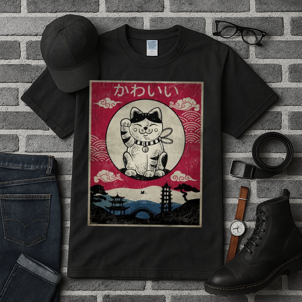 Kawaii Cat Japanese Tall T-Shirt