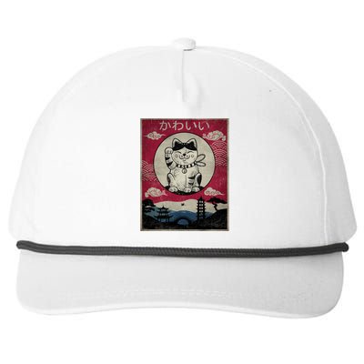 Kawaii Cat Japanese Snapback Five-Panel Rope Hat